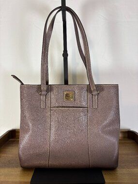 Dooney & Bourke Gray Saffiano Small Lexington Shopper Tote